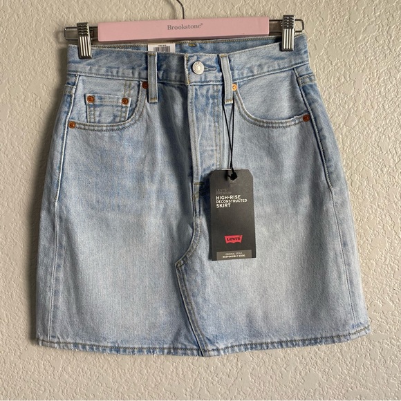 Levi's Dresses & Skirts - Levi’s High Rise Deconstructed Light Wash Denim Shirt size 25